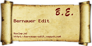 Bernauer Edit névjegykártya